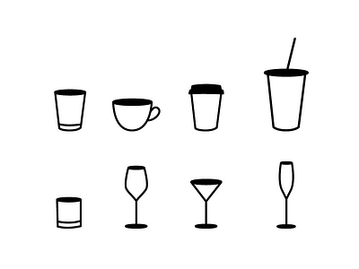 Daily UI #055: Icon set. dailyui drinks icons