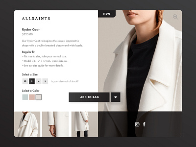 All Saints PDP all saints ecommerce graphic design pdp ui ux web