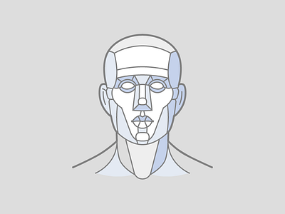 Geometric man head face geometric head human neck