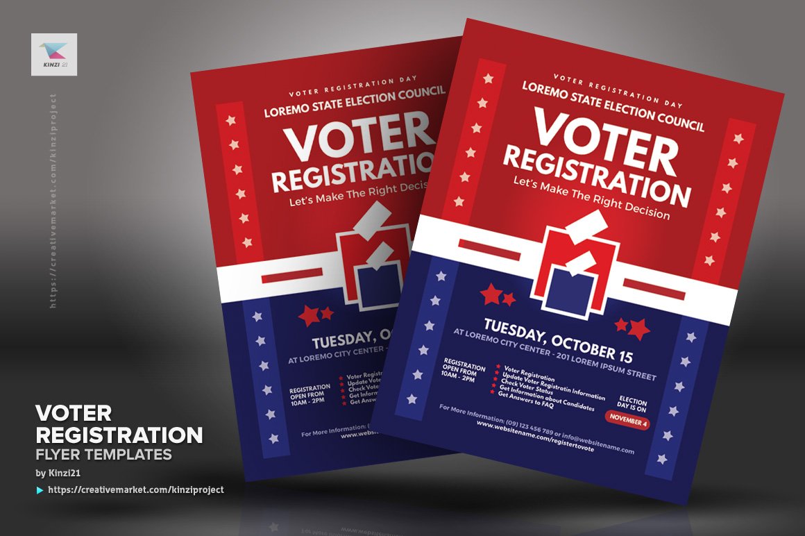 Voter Registration Flyer Templates By Kinzi Wij On Dribbble