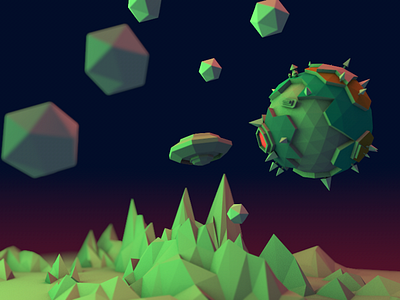 Alien planet c4d lowpoly