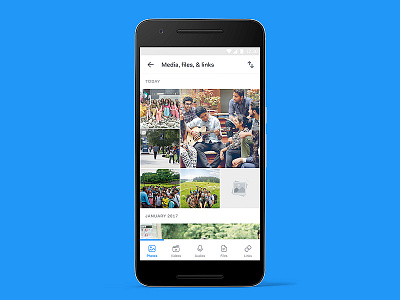 Shared Media inside Hike groups android grid media messenger sharing