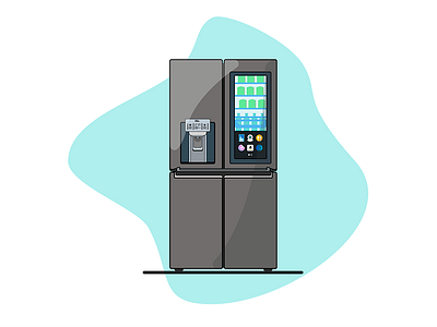 Fridge appliances art cold firdge flat design freeze graphic design illustration kitchen minimalism simple vector