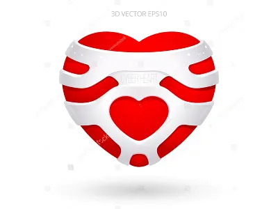 Valentine for robots 3d concept cyber cyborg futuristic heart high tech pacemaker robot sci fi valentine vector