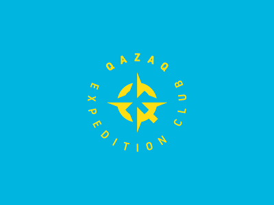 Qazaq expedition club. expedition geography journey logo logotype mark qazaq sign travel