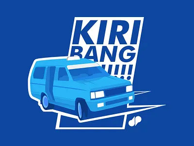 Mikrolet auto blue car illustration indonesia jakarta minimal public transportation transportation