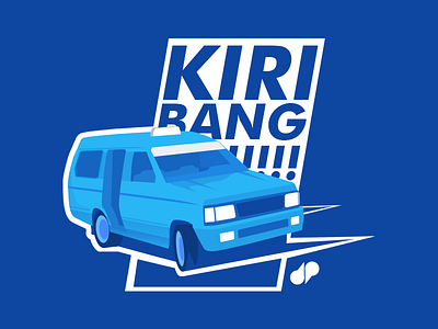 Mikrolet auto blue car illustration indonesia jakarta minimal public transportation transportation