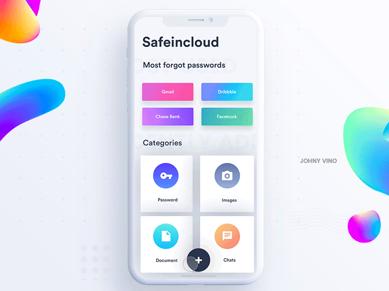 Safe-in-cloud Design app files fingerprint keychain lock password safe securvault ui vault