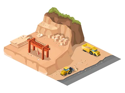 Game Art / Marble-Quarry 2d design game game design gameart illustration isometric marble