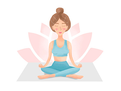 Yoga Girl art character digital girl illustration lotus yoga