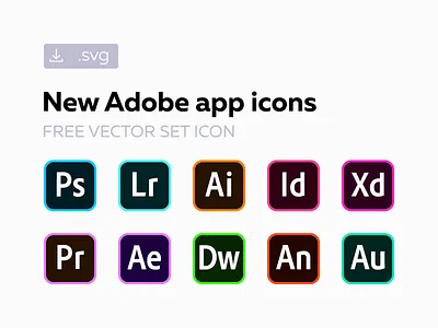 Free new Adobe СС icons 2017 2018 adobe cc creative cloud freebie icon original set svg vector