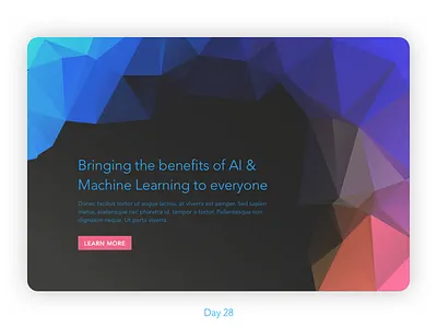 Daily UI Challenge: Day 28 - Landing Page Hero Section ai artificial intelligence daily ui challenge hero section landing page machine learning ui design ux design webdesign website