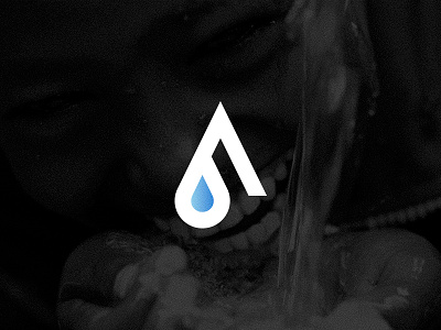 A Q U A a aqua drop logo mark water