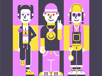 80s / 90s Ravers 80s 90s acid acid house adidas character character design ecstasy hardcore nineties rave ravers