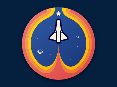 Let's Rocket! nasa pin rocket roundel space