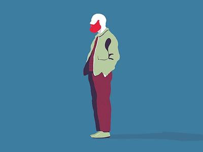 Waiting beard blue casual illustrator man waiting