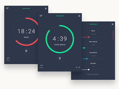 Pomotroid Pomodoro App app pomodoro timer ui