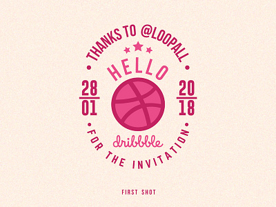 Hello Dribbble badge debut first firstshot illustration logo shot