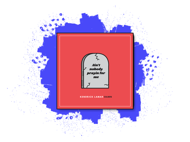 D A M N album badge illustration kendrick logo music record retro vintage