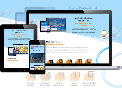 Responsive Website Design cartoon design mock up responsive website design