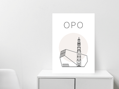 Oporto poster brown casa da musica city minimal music house oporto porto poster