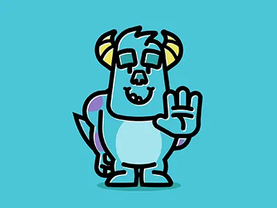 SULLY - MONSTERS INC cartoon character character design clean colour design flat icon illustration logo minimal vector