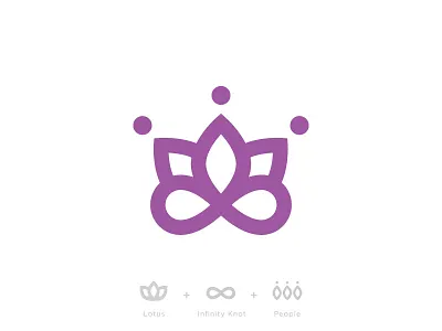 Lotus + Infinity + People branding community gathering infinity knot logo lotus mark medical people revival symbol