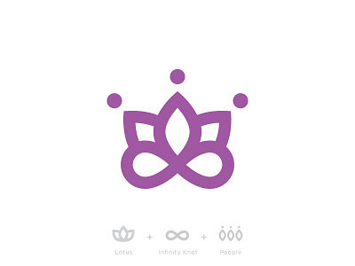 Lotus + Infinity + People branding community gathering infinity knot logo lotus mark medical people revival symbol