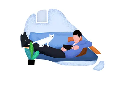 My cat blue cat free illustrator ps sofa