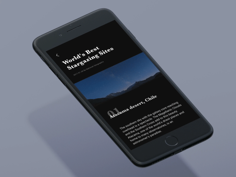 Parallax scroll animation flinto gui interaction iphone ui