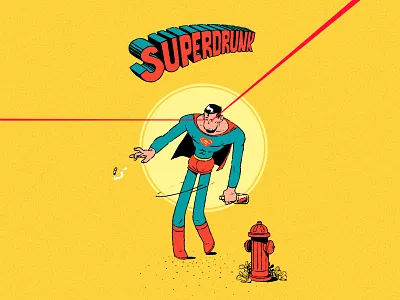 SuperDrunk characterdesign funart illustration kalininbrat mikkalinin superdrunk superman