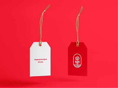 Flower Tag branding flower label lines logo mockup pick red tag tagline vector