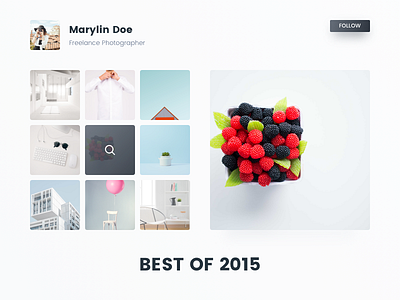 Daily UI #063 - Best of 2015 2015 best clean daily dailyui grid minimal photographer pic portfolio ui ux