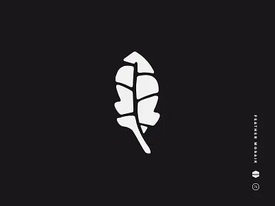 Feather Mosaic beach black and white feather fractured icon leaf logo mark mosaic organic shell symbol