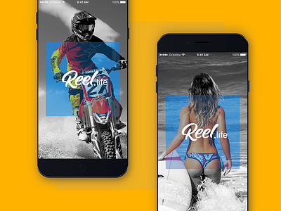 Reel.Life Sports flat graphic live social splash screen sport streaming ui viewfinder