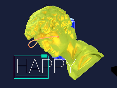 Happy animation art direction c4d octane rendering shading