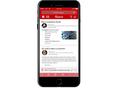Quora UI Design Idea app creative design flat idea quora ui web