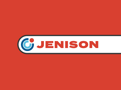 Jenison 60s 70s circular construction geometric logo red