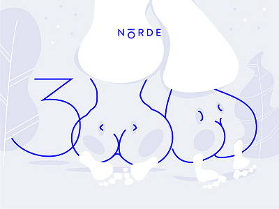 30,000 Followers! 30k ass beauty blue dribbble illustration norde outline