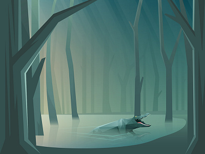 Jaguar Land Rover: Crocodile animals app character design crocodile forest gaming geometric gradient green low poly reptiles swamp