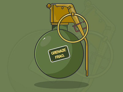 Frag. Grenade adobe illustrator freelance fun gradient graphic design green grenade texture vector