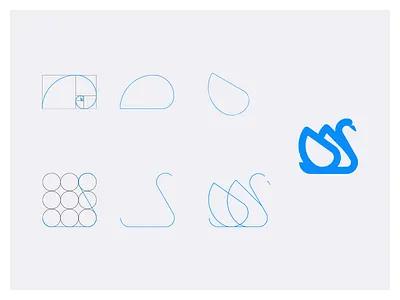 Logotype structure bird brand ci estructure golden ratio identity logo logotype swan vector