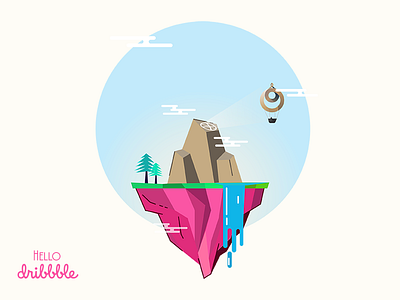 Hello Dribbble agency astrolab hello island mountain