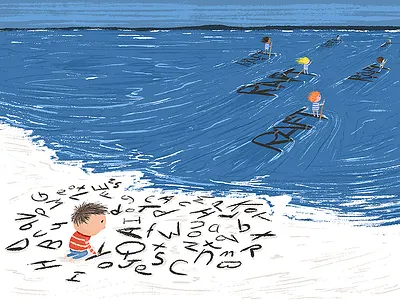 Dyslexia Illustration art assemble beach dyslexia illustration inspiration kidlit letters sea words