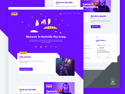 NashvillePHP Branding blog branding cakedc cakephp design electric indigo nashville php ui webdesign website
