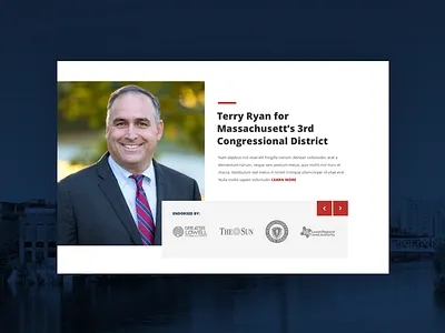 Welcome/Endorsements campaign congress endorsement grid layout political ui web design website welcome