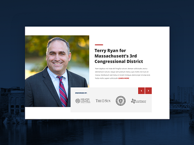 Welcome/Endorsements campaign congress endorsement grid layout political ui web design website welcome