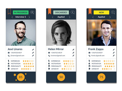 Recruitment cards blue candidates cards challenge clean form hr hr app recruitment sketchapp ui visual form