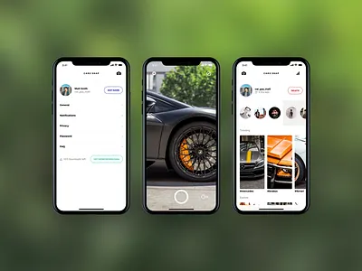 Cars Snap app app camera cars creative ios minimal ui user interface ux vehicles visual