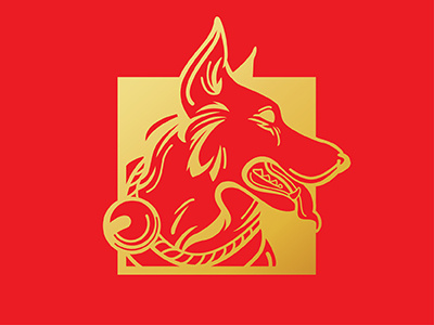 Year of the Dog animallogo chinesenewyear chinesezodiac dogicon doglogo gold graphicdesign illustration luckydog redenvelope yearofthedog